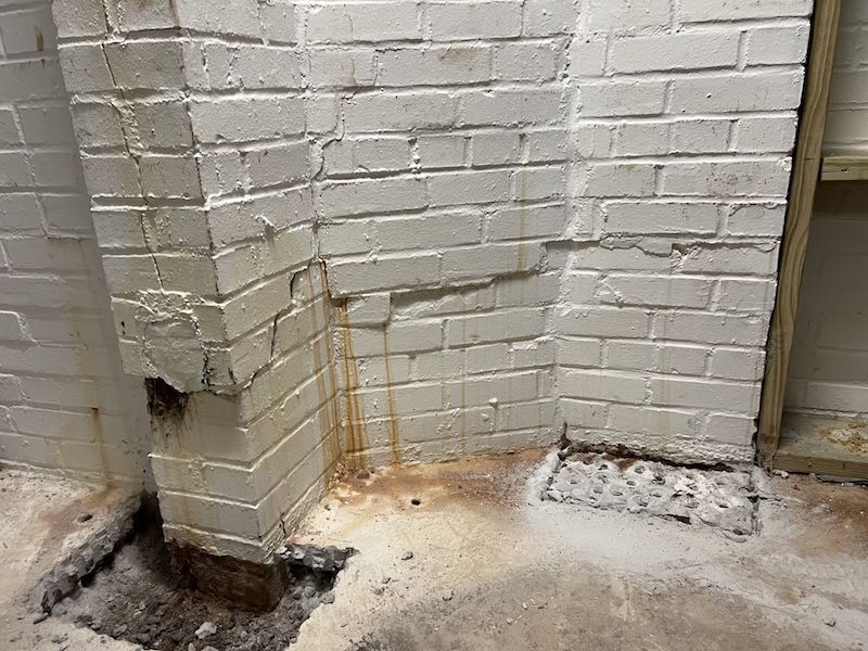 Basement Wall Repair before